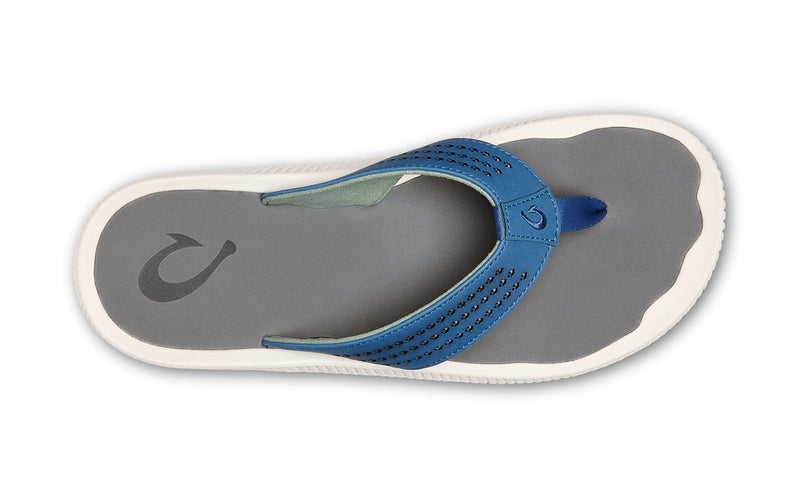 OLUKAI Ulele Men's Beach Sandals, Water Resistant Flip Flops, Arch Support & Comfort Fit, Lightweight & Durable, Enhanced Grip & Traction, Slate Blue/Charcoal, 9 - Image 2